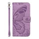 For Motorola Edge 50 Fusion Swallowtail Butterfly Embossed Leather Phone Case(Purple) - 2