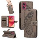 For Motorola Edge 50 Fusion Swallowtail Butterfly Embossed Leather Phone Case(Grey) - 1