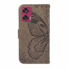 For Motorola Edge 50 Fusion Swallowtail Butterfly Embossed Leather Phone Case(Grey) - 3