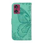 For Motorola Edge 50 Fusion Swallowtail Butterfly Embossed Leather Phone Case(Green) - 3