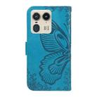 For Motorola Edge 50 Ultra Swallowtail Butterfly Embossed Leather Phone Case(Blue) - 3