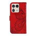 For Motorola Edge 50 Ultra Swallowtail Butterfly Embossed Leather Phone Case(Red) - 3