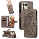 For Motorola Edge 50 Ultra Swallowtail Butterfly Embossed Leather Phone Case(Grey) - 1