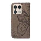 For Motorola Edge 50 Ultra Swallowtail Butterfly Embossed Leather Phone Case(Grey) - 3