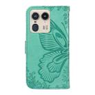 For Motorola Edge 50 Ultra Swallowtail Butterfly Embossed Leather Phone Case(Green) - 3