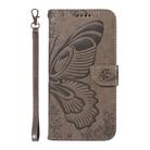 For Motorola Edge 50 5G Swallowtail Butterfly Embossed Leather Phone Case(Grey) - 2