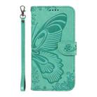 For Motorola Edge 50 5G Swallowtail Butterfly Embossed Leather Phone Case(Green) - 2