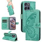 For Motorola Edge 50 Neo Swallowtail Butterfly Embossed Leather Phone Case(Green) - 1