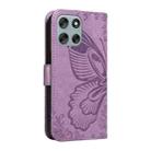 For Motorola Moto G56 5G Swallowtail Butterfly Embossed Leather Phone Case(Purple) - 3