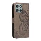 For Motorola Moto G56 5G Swallowtail Butterfly Embossed Leather Phone Case(Grey) - 3