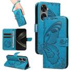 For Huawei nova 11 SE 4G Swallowtail Butterfly Embossed Leather Phone Case(Blue) - 1