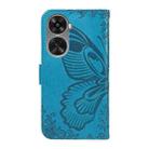 For Huawei nova 11 SE 4G Swallowtail Butterfly Embossed Leather Phone Case(Blue) - 3