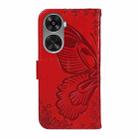 For Huawei nova 11 SE 4G Swallowtail Butterfly Embossed Leather Phone Case(Red) - 3