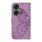 For Huawei nova 11 SE 4G Swallowtail Butterfly Embossed Leather Phone Case(Purple) - 3