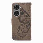 For Huawei nova 11 SE 4G Swallowtail Butterfly Embossed Leather Phone Case(Grey) - 3