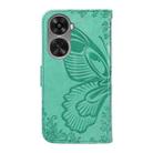 For Huawei nova 11 SE 4G Swallowtail Butterfly Embossed Leather Phone Case(Green) - 3