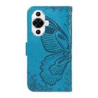 For Huawei nova 11 5G / 12s 4G Swallowtail Butterfly Embossed Leather Phone Case(Blue) - 3