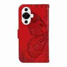 For Huawei nova 11 5G / 12s 4G Swallowtail Butterfly Embossed Leather Phone Case(Red) - 3