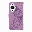 For Huawei nova 11 5G / 12s 4G Swallowtail Butterfly Embossed Leather Phone Case(Purple) - 3