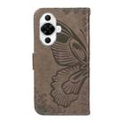 For Huawei nova 11 5G / 12s 4G Swallowtail Butterfly Embossed Leather Phone Case(Grey) - 3