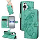 For Huawei nova 11 5G / 12s 4G Swallowtail Butterfly Embossed Leather Phone Case(Green) - 1