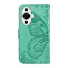 For Huawei nova 11 5G / 12s 4G Swallowtail Butterfly Embossed Leather Phone Case(Green) - 3