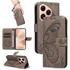For Huawei Pura 80 5G Swallowtail Butterfly Embossed Leather Phone Case(Grey) - 1