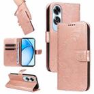 For OPPO A60 4G Swallowtail Butterfly Embossed Leather Phone Case(Rose Gold) - 1