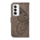 For OPPO Reno12 5G Global Swallowtail Butterfly Embossed Leather Phone Case(Grey) - 3