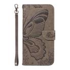 For OPPO Reno12 Pro 5G Global Swallowtail Butterfly Embossed Leather Phone Case(Grey) - 2