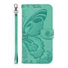 For OPPO Reno12 Pro 5G Global Swallowtail Butterfly Embossed Leather Phone Case(Green) - 2