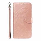 For OPPO Reno12 Pro 5G Global Swallowtail Butterfly Embossed Leather Phone Case(Rose Gold) - 2