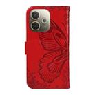 For OPPO A5 Pro 5G Global Swallowtail Butterfly Embossed Leather Phone Case(Red) - 3