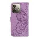 For OPPO A5 Pro 5G Global Swallowtail Butterfly Embossed Leather Phone Case(Purple) - 3