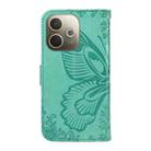 For OPPO A5 Pro 5G Global Swallowtail Butterfly Embossed Leather Phone Case(Green) - 3