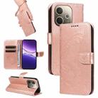 For OPPO A5 Pro 5G Global Swallowtail Butterfly Embossed Leather Phone Case(Rose Gold) - 1
