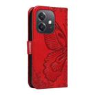 For OPPO A3 5G Global / A60 5G Swallowtail Butterfly Embossed Leather Phone Case(Red) - 3