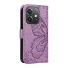 For OPPO A3 5G Global / A60 5G Swallowtail Butterfly Embossed Leather Phone Case(Purple) - 3