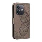 For OPPO A3 5G Global / A60 5G Swallowtail Butterfly Embossed Leather Phone Case(Grey) - 3