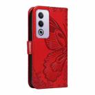 For OPPO K12X 5G Global Swallowtail Butterfly Embossed Leather Phone Case(Red) - 3