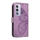 For OPPO K12X 5G Global Swallowtail Butterfly Embossed Leather Phone Case(Purple) - 3