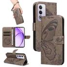 For OPPO K12X 5G Global Swallowtail Butterfly Embossed Leather Phone Case(Grey) - 1