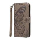 For OPPO K12X 5G Global Swallowtail Butterfly Embossed Leather Phone Case(Grey) - 2