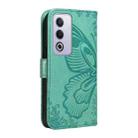 For OPPO K12X 5G Global Swallowtail Butterfly Embossed Leather Phone Case(Green) - 3