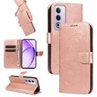 For OPPO K12X 5G Global Swallowtail Butterfly Embossed Leather Phone Case(Rose Gold) - 1