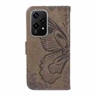 For Honor 200 Lite Global Swallowtail Butterfly Embossed Leather Phone Case(Grey) - 3