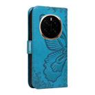 For Honor Magic7 Swallowtail Butterfly Embossed Leather Phone Case(Blue) - 3