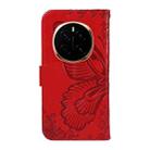 For Honor Magic7 Swallowtail Butterfly Embossed Leather Phone Case(Red) - 3