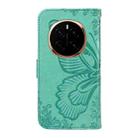 For Honor Magic7 Swallowtail Butterfly Embossed Leather Phone Case(Green) - 3