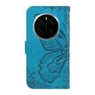 For Honor Magic7 Pro Swallowtail Butterfly Embossed Leather Phone Case(Blue) - 3